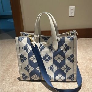 Kate Spade Blue and White Floral Tote Bag